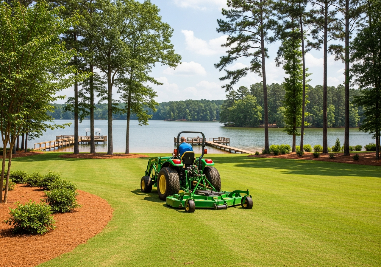 Lakeside property maintenance on a Lake Wylie waterfront estate in York County, SC