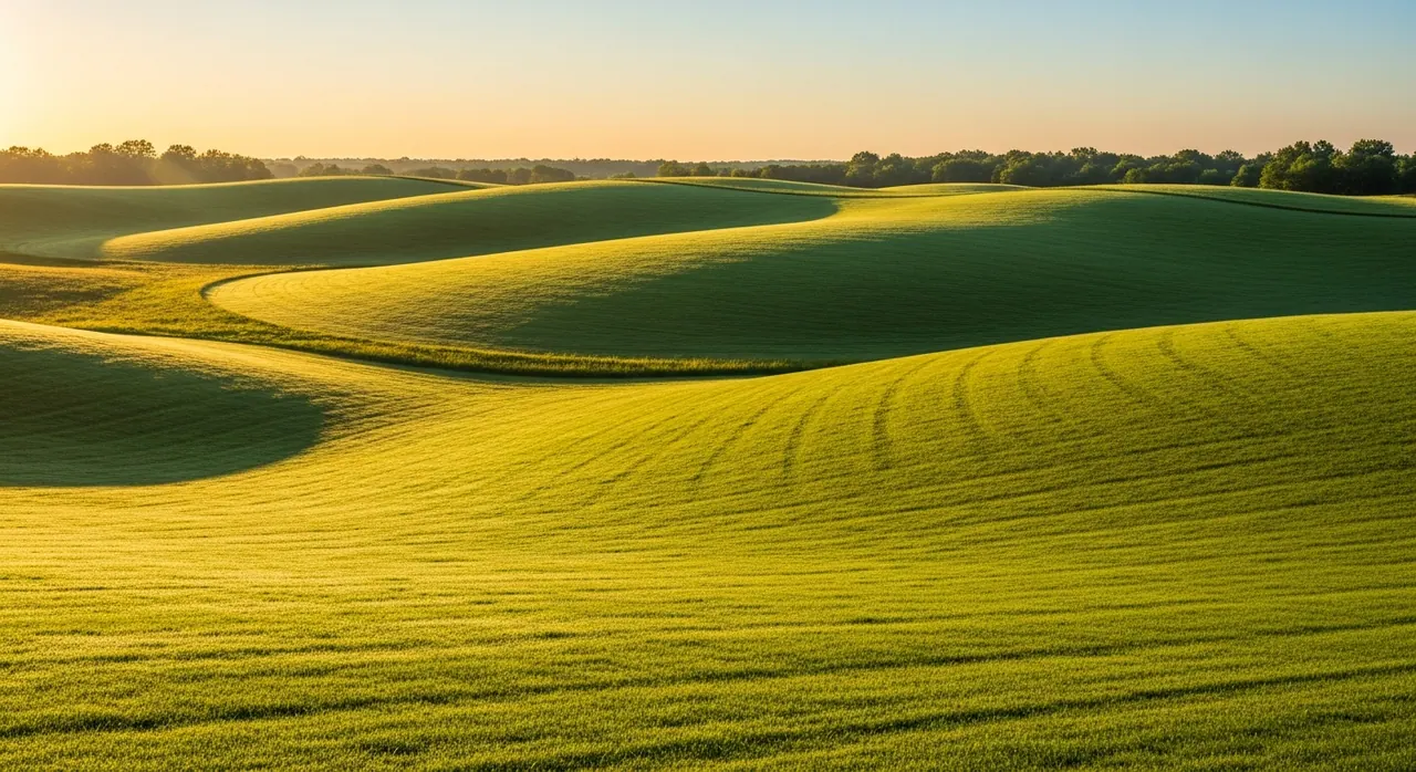 Lush green pasture land
